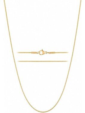Elegant Gold Snake Chain Necklace for Women - 24K Plated Stainless Steel, Thin